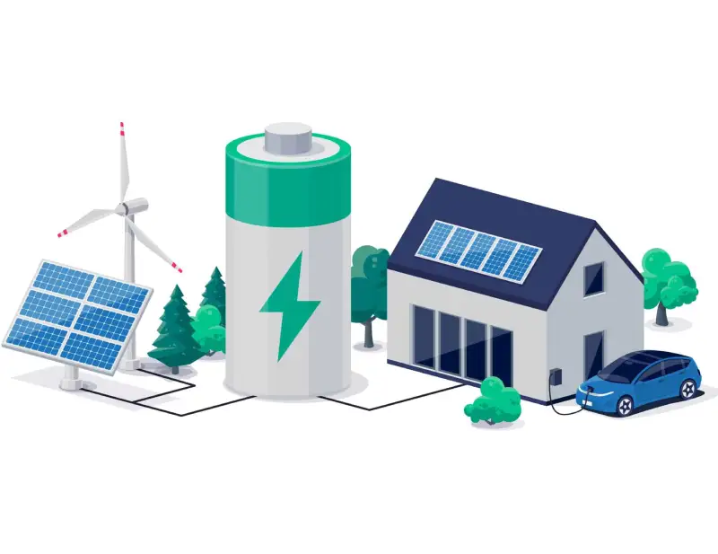 Australian Flow Batteries - vector image of solar battery